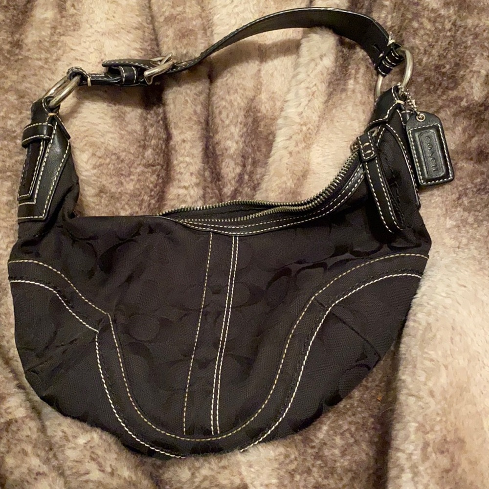 Coach Canvas Logo Hobo Bag